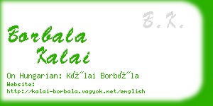 borbala kalai business card